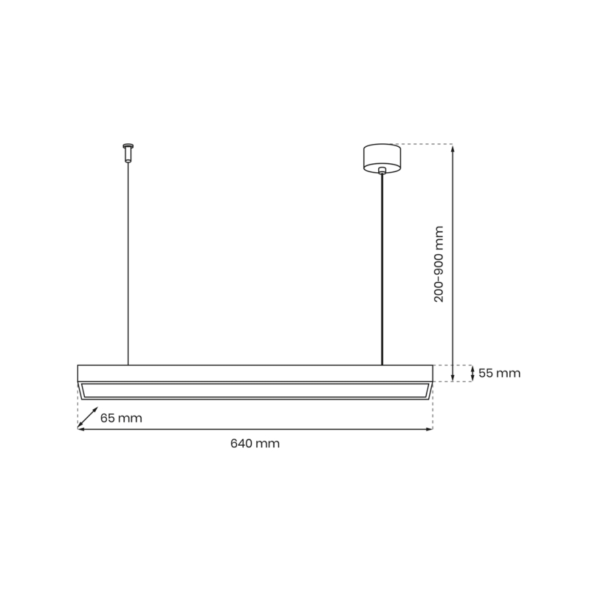 Lámpara colgante LUNGO T8 1xG13/9W/230V negro