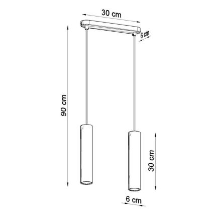 Lámpara colgante LUVO 2xGU10/40W/230V