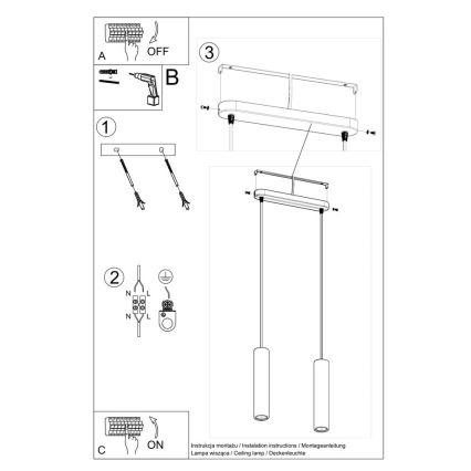 Lámpara colgante LUVO 2xGU10/40W/230V