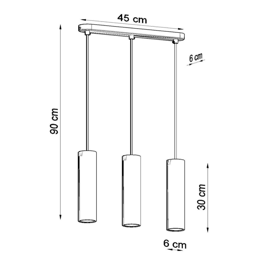 Lámpara colgante LUVO 3xGU10/40W/230V