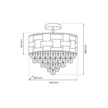 Lámpara colgante LUXURIA 9xE14/40W/230V dorado