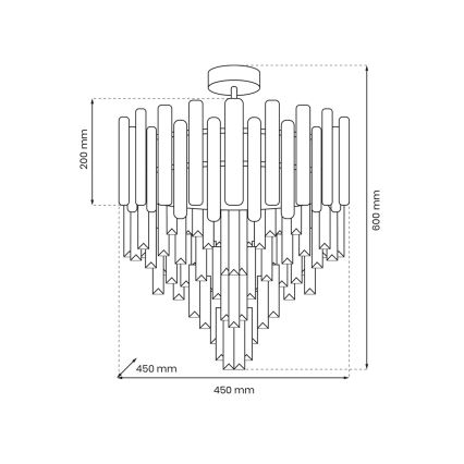 Lámpara colgante MADISON 9xE14/40W/230V cromo mate