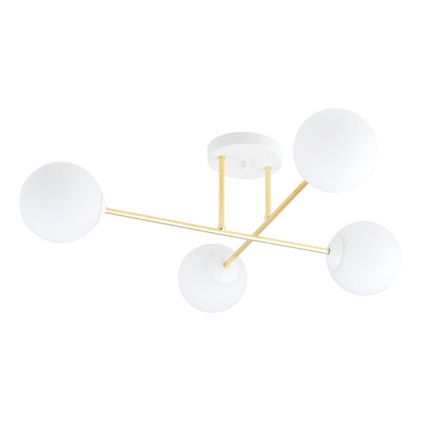 Lámpara colgante MAGNUM 4xE14/10W/230V blanco/dorado