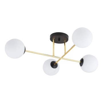Lámpara colgante MAGNUM 4xE14/10W/230V blanco/dorado/negro