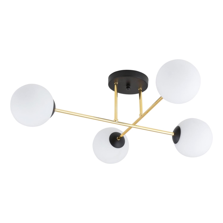 Lámpara colgante MAGNUM 4xE14/10W/230V blanco/dorado/negro
