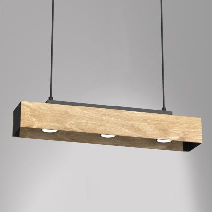 Lámpara colgante MAISON 3xGU10/8W/230V marrón/roble