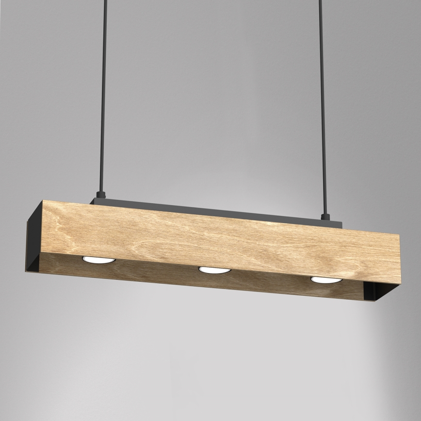 Lámpara colgante MAISON 3xGU10/8W/230V marrón/roble