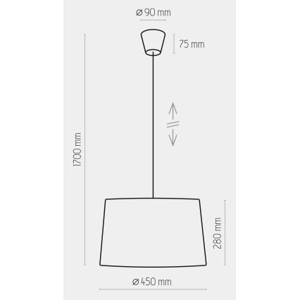 Lámpara colgante MAJA 1xE27/25W/230V gris