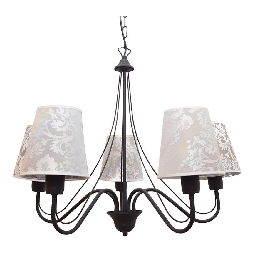 Lámpara colgante MALBO II 5xE27/15W/230V negro