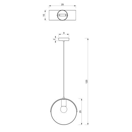 Lámpara colgante MALM 1xE27/60W/230V