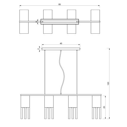 Lámpara colgante MALM 4xE27/60W/230V