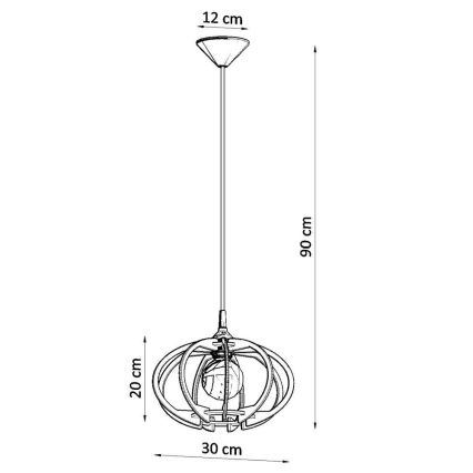 Lámpara colgante MANDELINO 1xE27/60W/230V