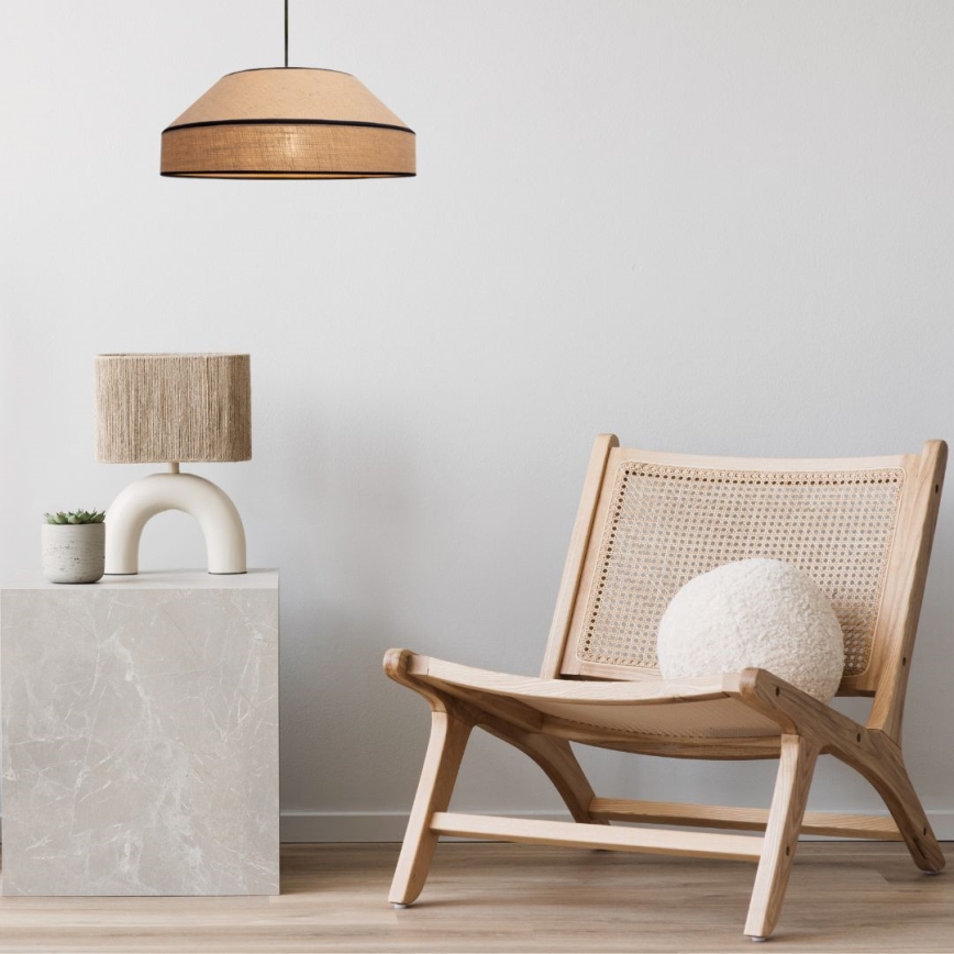 Lámpara colgante MANISO 1xE27/60W/230V diá. 45 cm beige