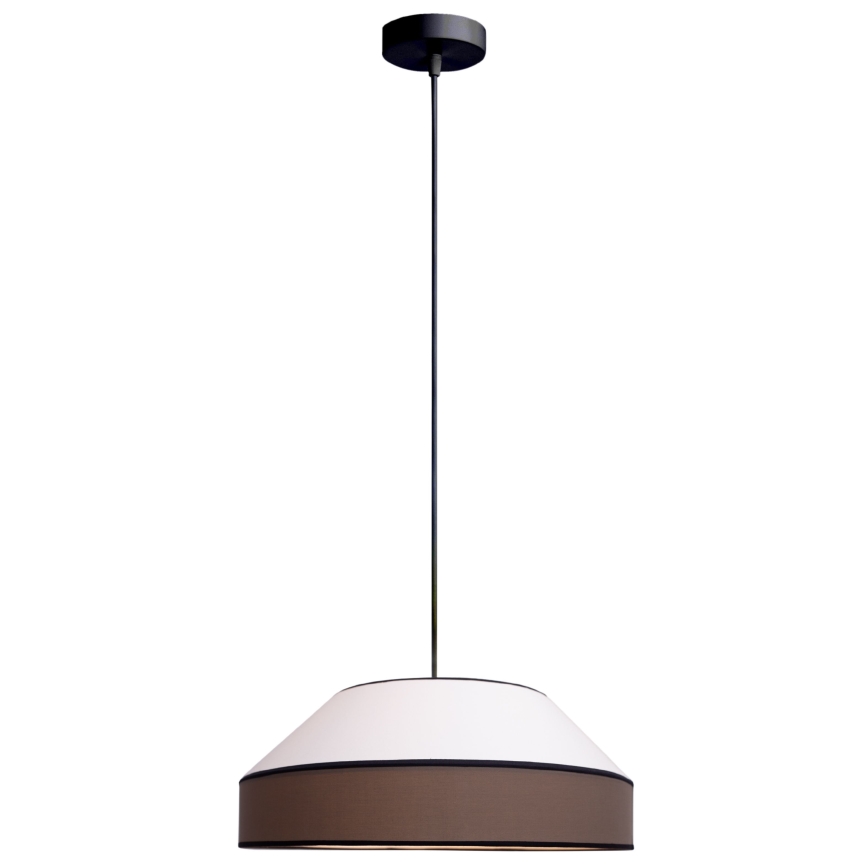 Lámpara colgante MANISO 1xE27/60W/230V diá. 45 cm blanco/marrón