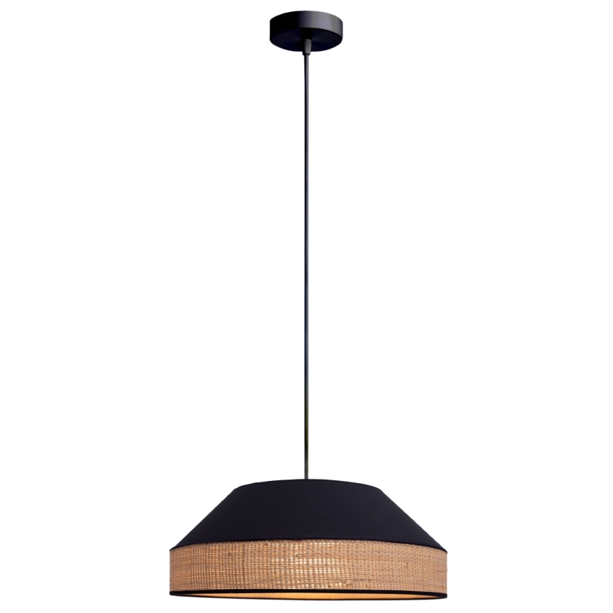 Lámpara colgante MANISO 1xE27/60W/230V diá. 45 cm negro/beige