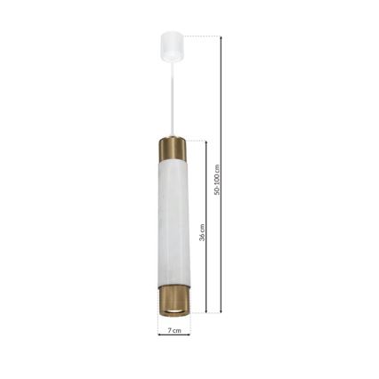 Lámpara colgante Marble white/brass 1xGU10/8W/230V