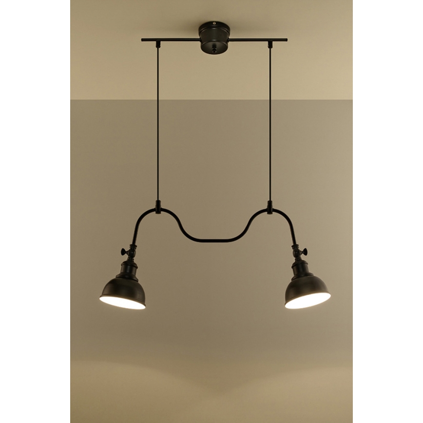 Lámpara colgante MARE 2 2xE27/60W/230V negro
