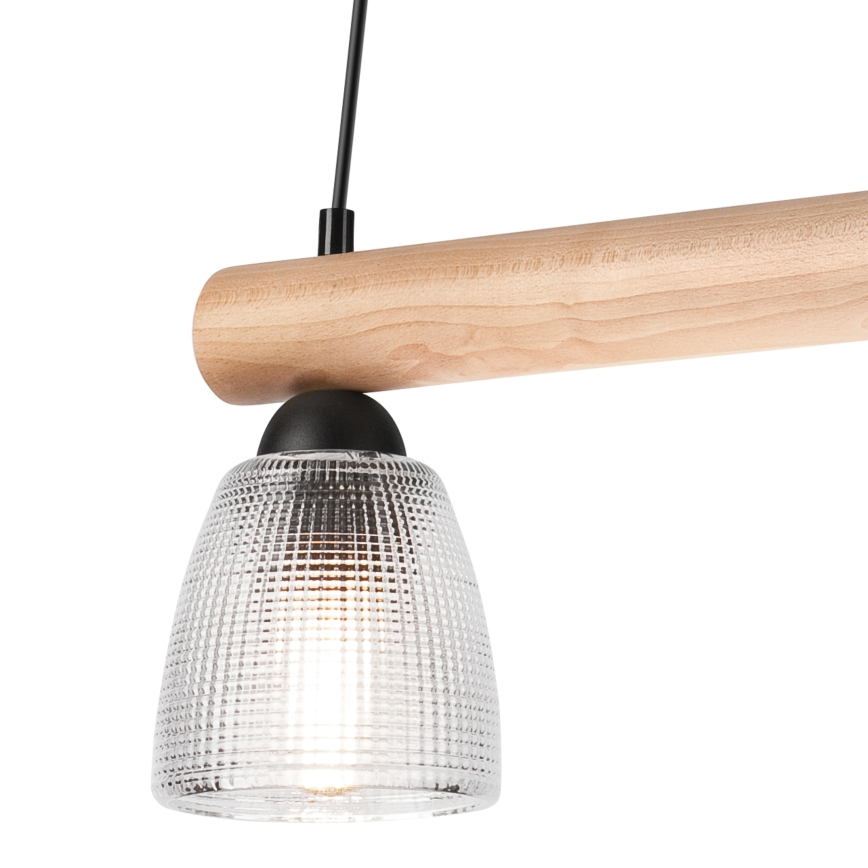 Lámpara colgante MARGIT 2xE27/60W/230V haya
