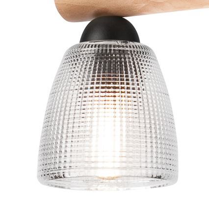 Lámpara colgante MARGIT 2xE27/60W/230V haya