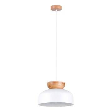 Lámpara colgante MARION 1xE27/15W/230V diá. 29,5 cm blanco