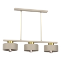 Lámpara colgante MARTI 3xE27/15W/230V beige/dorado