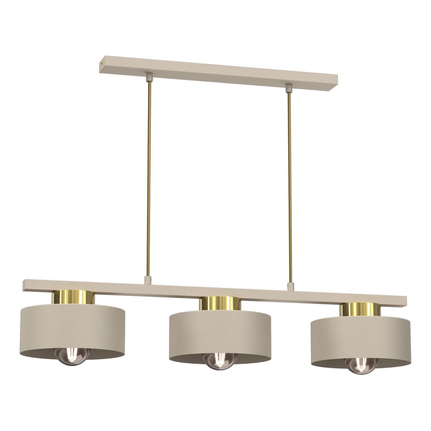Lámpara colgante MARTI 3xE27/15W/230V beige/dorado