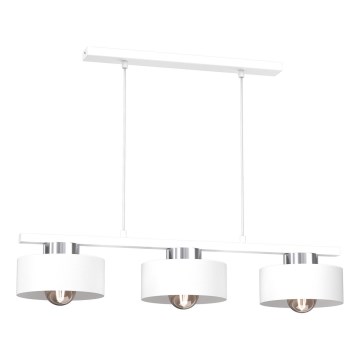 Lámpara colgante MARTI 3xE27/15W/230V blanco/cromo brillante