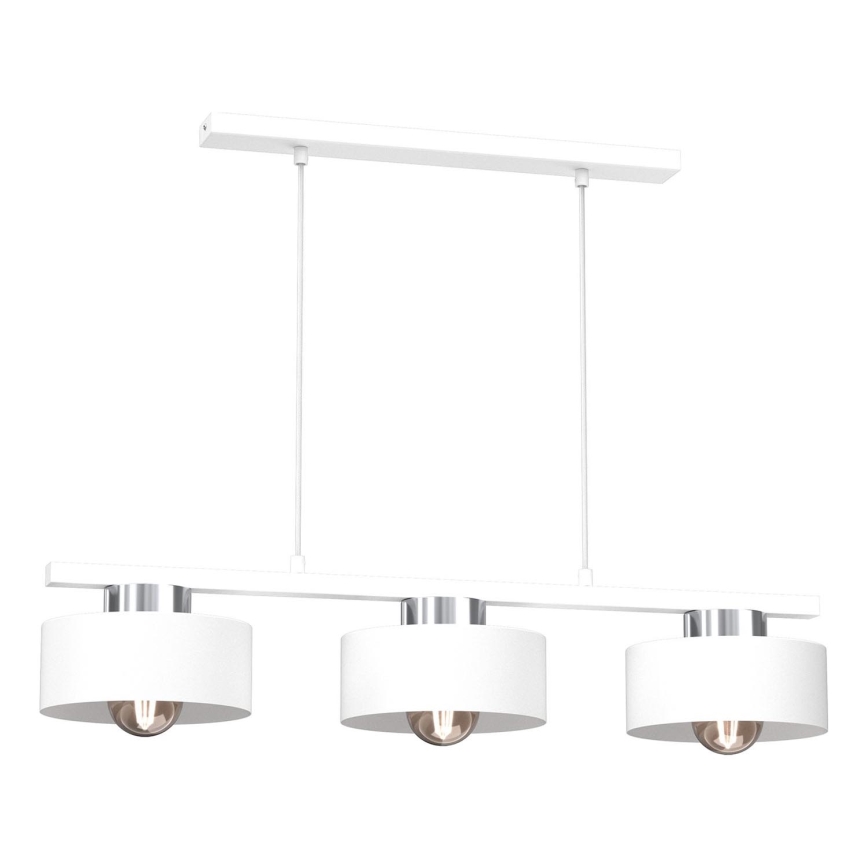 Lámpara colgante MARTI 3xE27/15W/230V blanco/cromo brillante