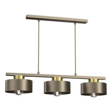 Lámpara colgante MARTI 3xE27/15W/230V latón/dorado