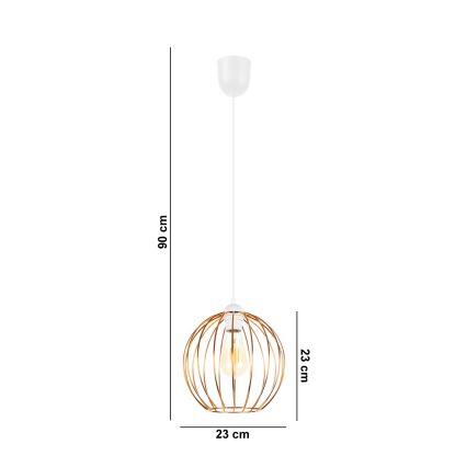 Lámpara colgante MATT 1xE27/60W/230V blanco/cobre