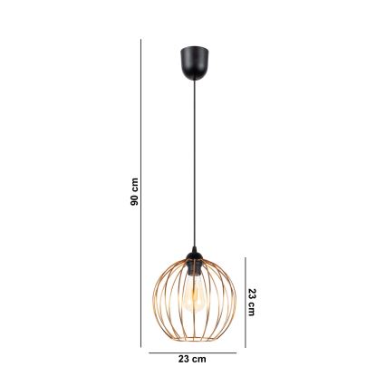 Lámpara colgante MATT 1xE27/60W/230V negro/cobre