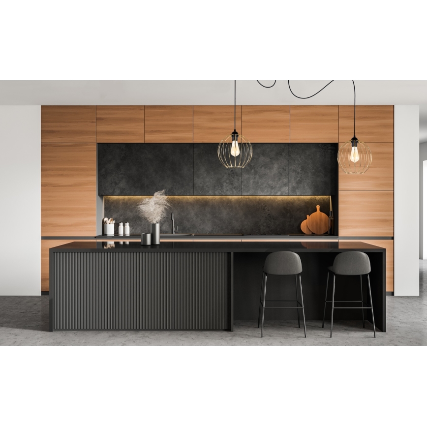 Lámpara colgante MATT 2xE27/60W/230V araña negro/dorado