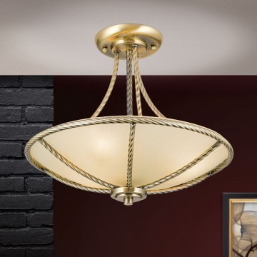 Lámpara colgante MAURO 3xE27/60W/230V diá. 42 cm bronce