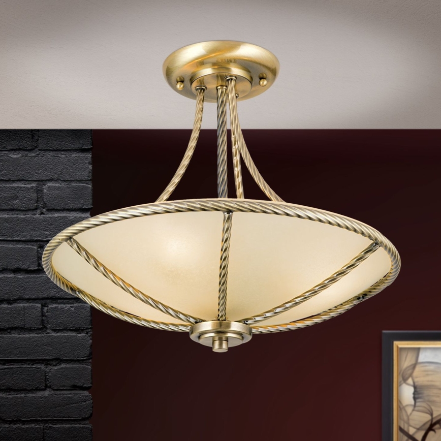 Lámpara colgante MAURO 3xE27/60W/230V diá. 42 cm bronce