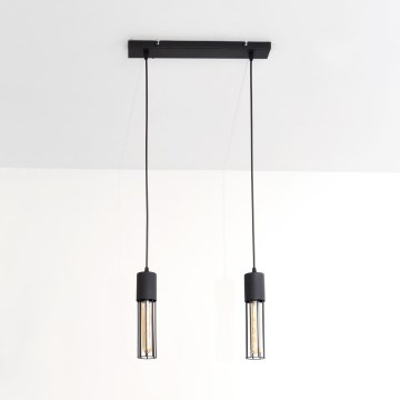 Lámpara colgante MELODY 2xE27/15W/230V negro