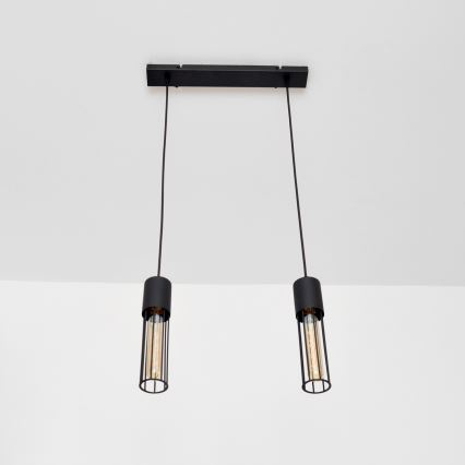 Lámpara colgante MELODY 2xE27/15W/230V negro