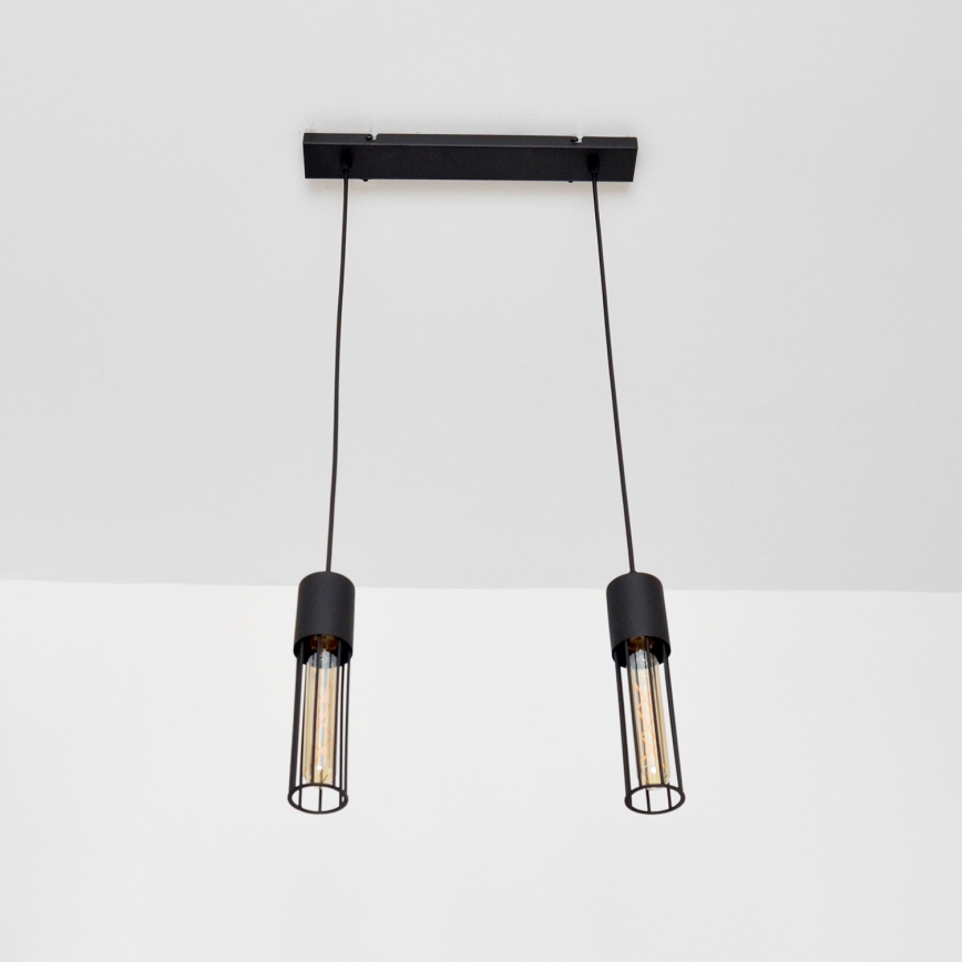 Lámpara colgante MELODY 2xE27/15W/230V negro