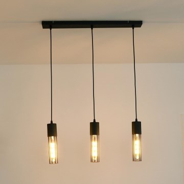 Lámpara colgante MELODY 3xE27/15W/230V negro