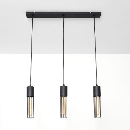 Lámpara colgante MELODY 3xE27/15W/230V negro
