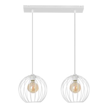 Lámpara colgante MERCURE 2xE27/15W/230V blanco