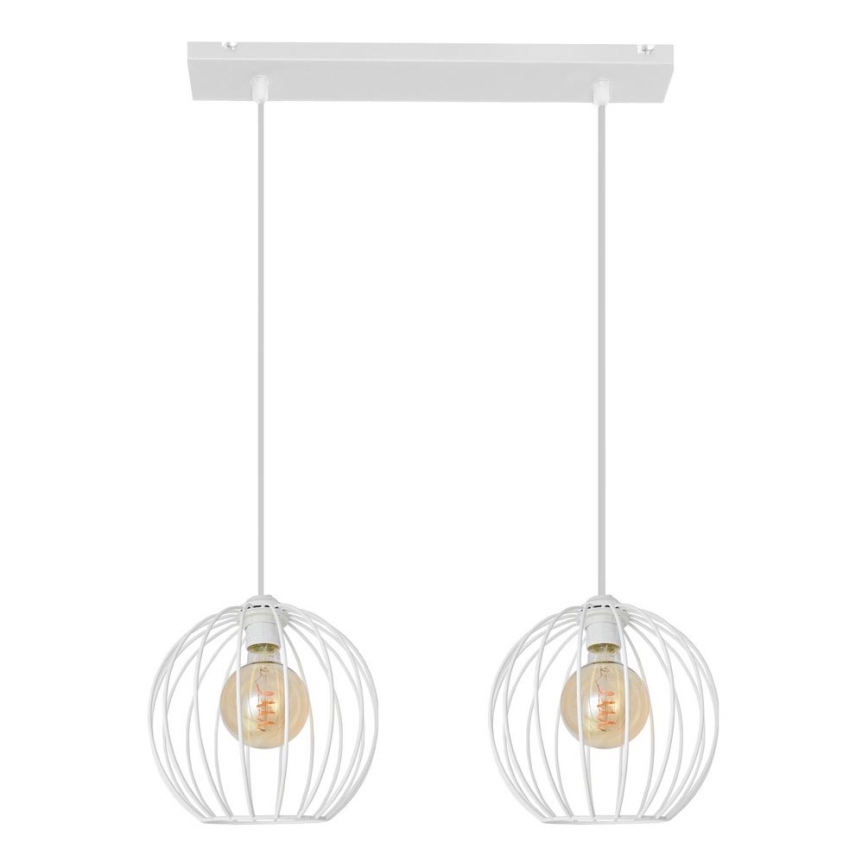 Lámpara colgante MERCURE 2xE27/15W/230V blanco