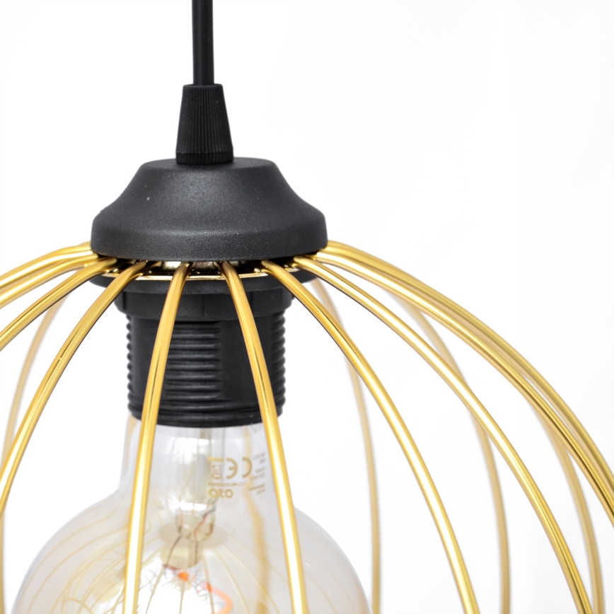 Lámpara colgante MERCURE 2xE27/15W/230V dorado/negro