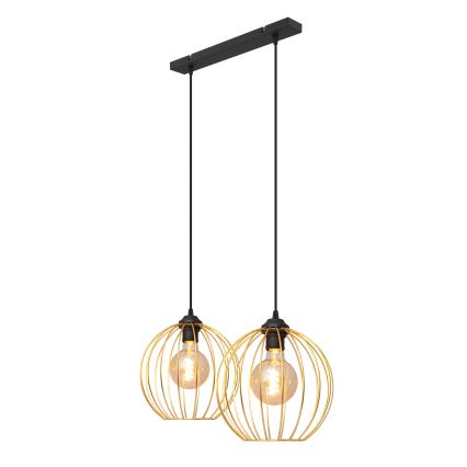 Lámpara colgante MERCURE 2xE27/15W/230V dorado/negro
