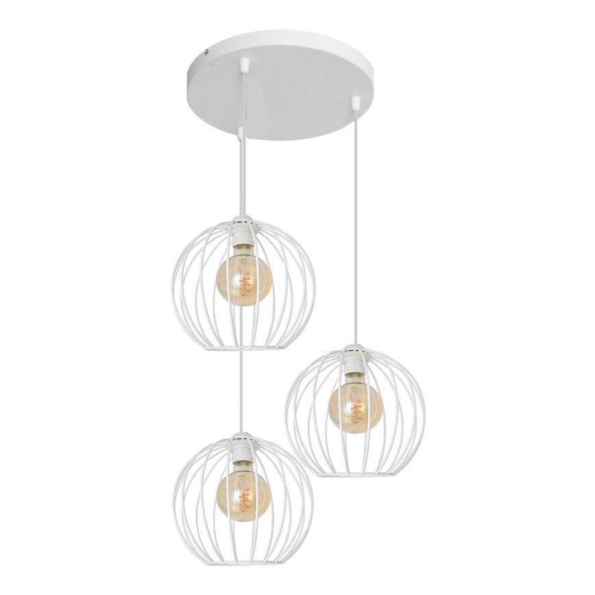 Lámpara colgante MERCURE 3xE27/15W/230V blanco