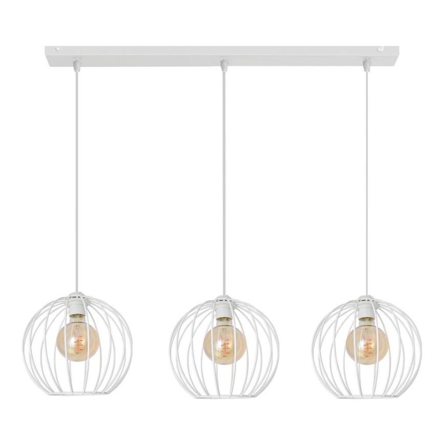 Lámpara colgante MERCURE 3xE27/15W/230V blanco