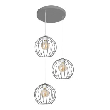 Lámpara colgante MERCURE 3xE27/15W/230V gris