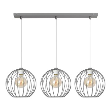 Lámpara colgante MERCURE 3xE27/15W/230V gris