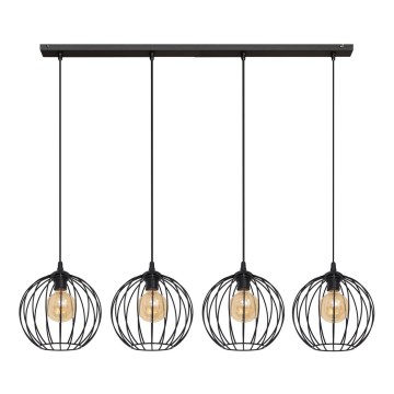 Lámpara colgante MERCURE 4xE27/15W/230V negro
