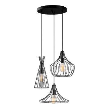Lámpara colgante MEZOPOTAMYA 3xE27/40W/230V negro