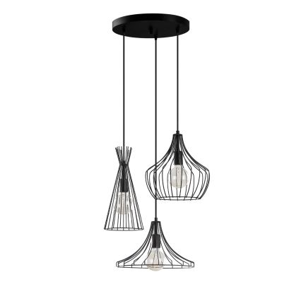 Lámpara colgante MEZOPOTAMYA 3xE27/40W/230V negro